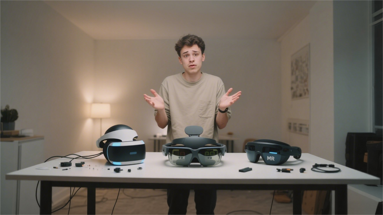 VR、AR、MR相关概念图